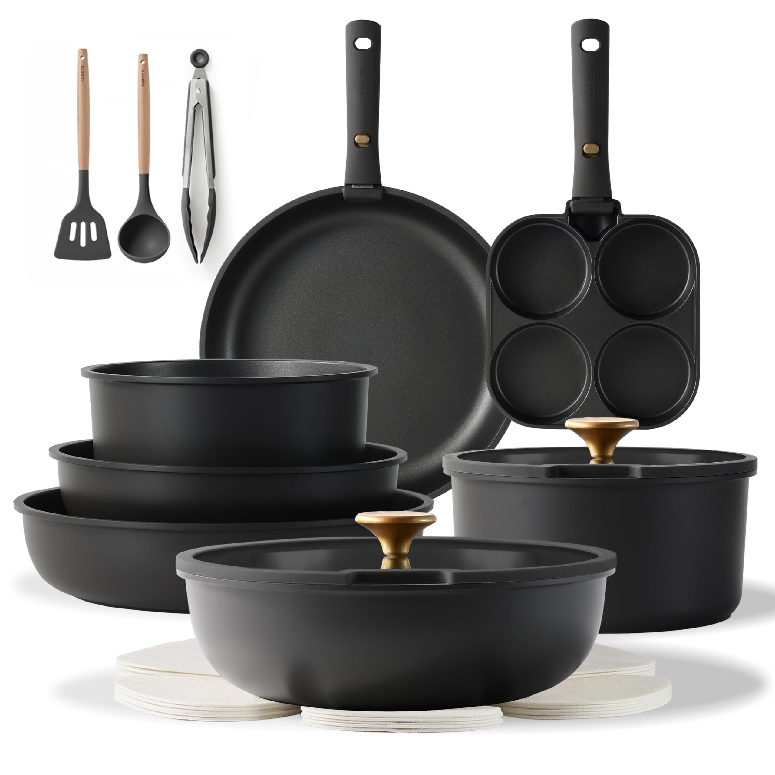 Foto 2 pulgar | Juego De Utensilios De Cocina Carote, 19 Piezas, Antiadherentes Con Mango Desmontable - Venta Internacional.
