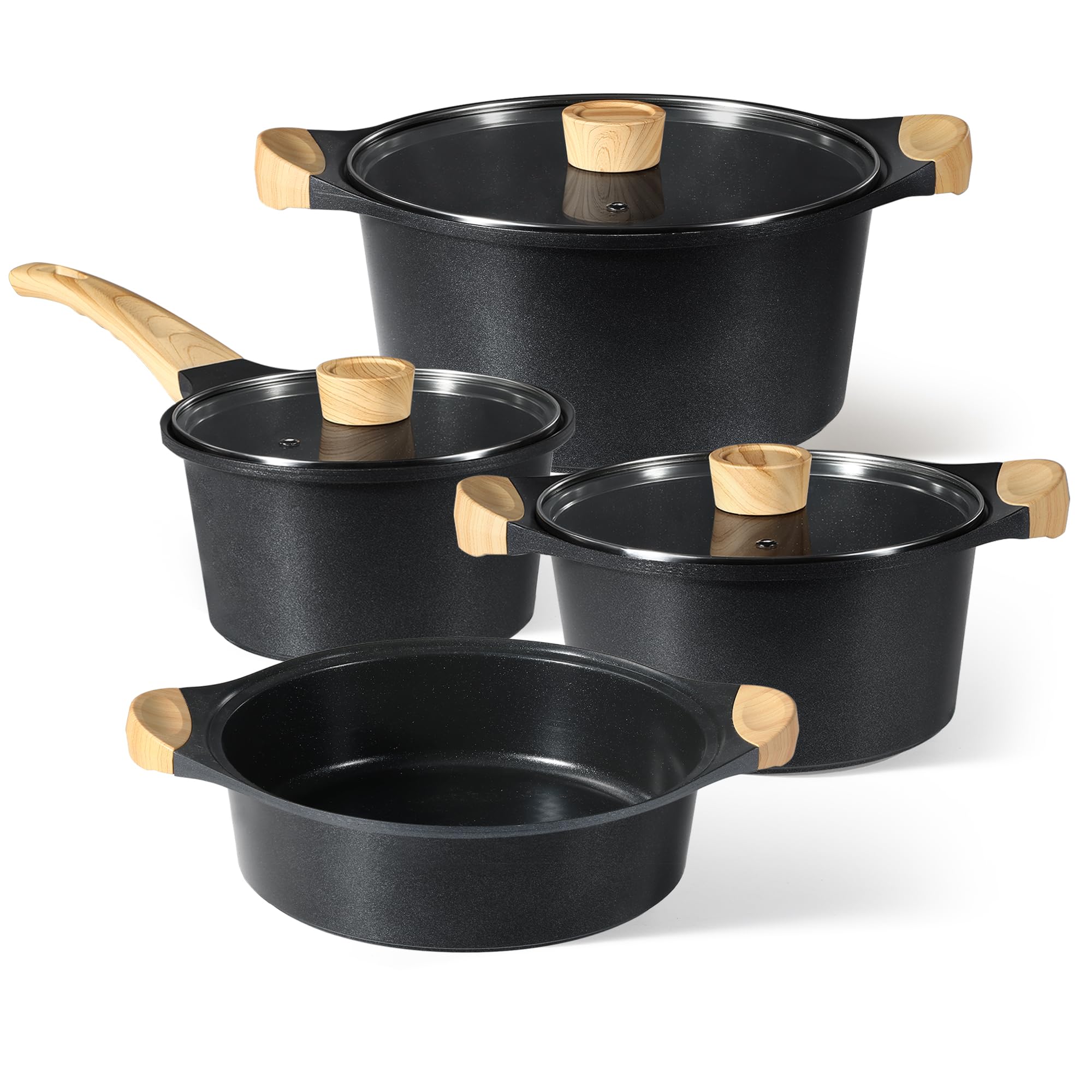 Foto 2 pulgar | Juego De Utensilios De Cocina Carote, 7 Piezas, Antiadherentes, De Inducción, Color Negro - Venta Internacional.