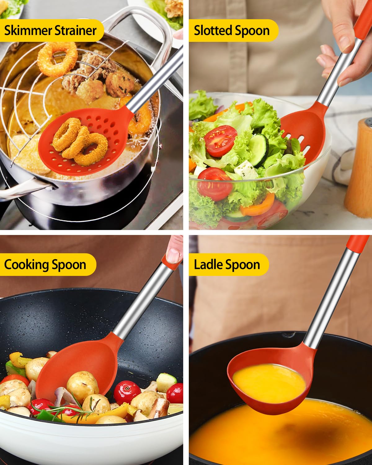 Foto 5 pulgar | Juego De Utensilios De Cocina Bundlepro De Silicona, 8 Piezas, Resistentes Al Calor - Venta Internacional.