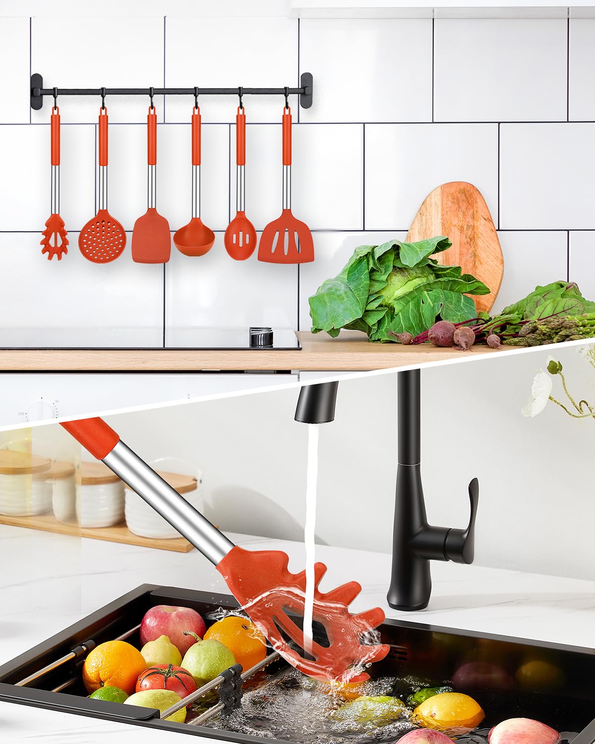 Foto 5 | Juego De Utensilios De Cocina Bundlepro De Silicona, 8 Piezas, Resistentes Al Calor - Venta Internacional.