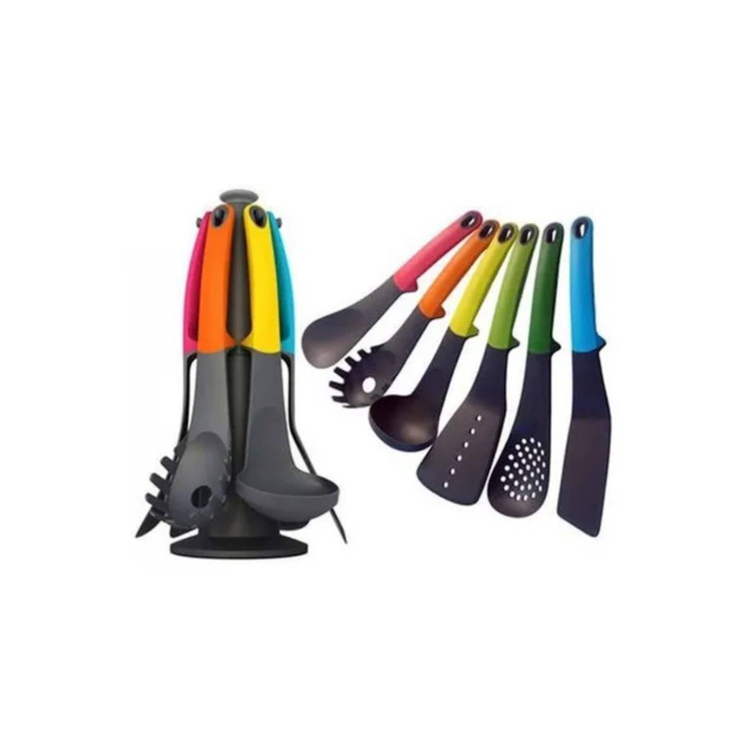 Foto 2 pulgar | Set De 6 Utensilios De Cocina Antiadherentes Con Mango De Silicona - Venta Internacional.