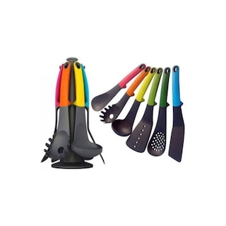 Foto 1 | Set De 6 Utensilios De Cocina Antiadherentes Con Mango De Silicona - Venta Internacional.