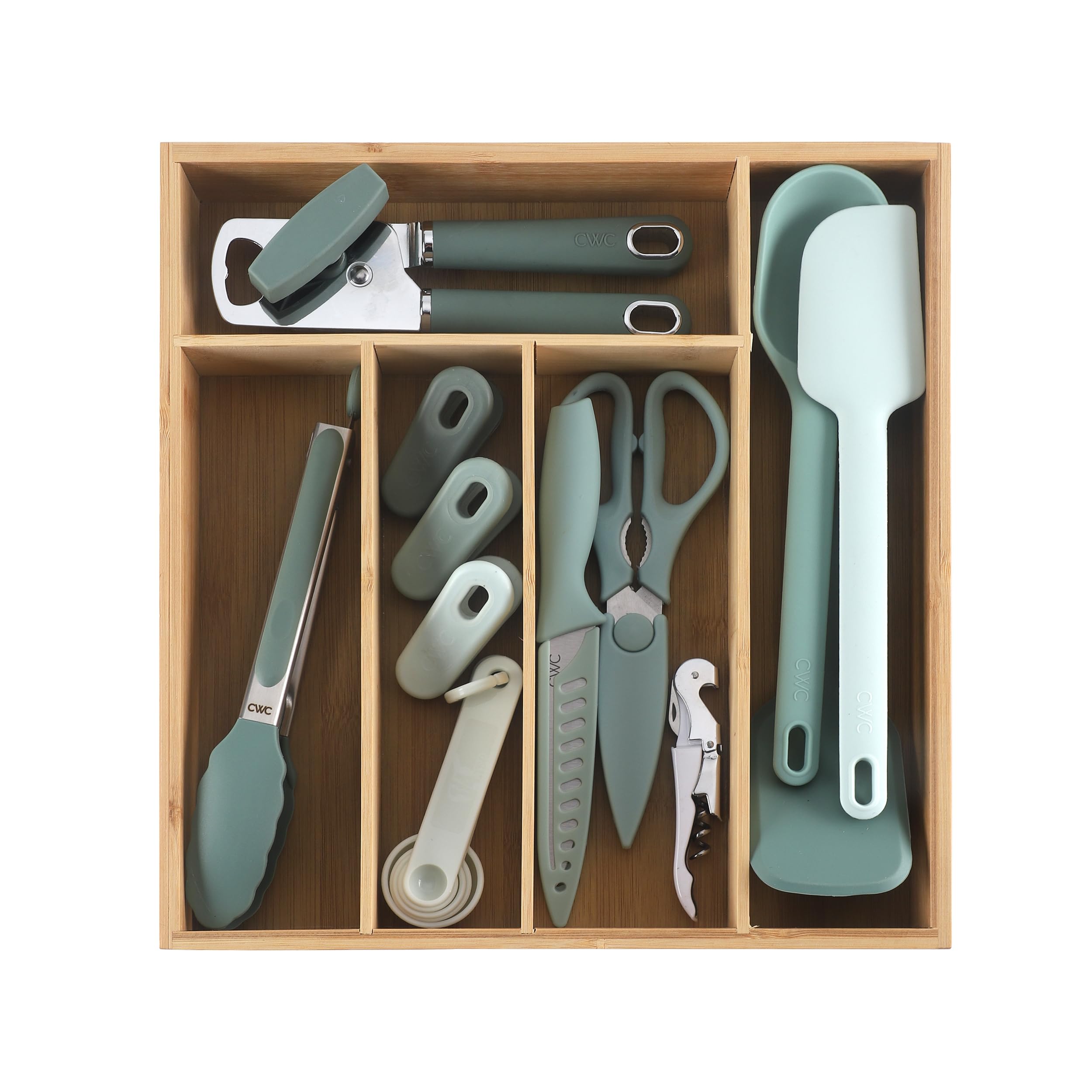 Foto 2 pulgar | Juego De Utensilios De Cocina Cook With Color Bamboo, 18 Piezas Con Organizador - Venta Internacional.