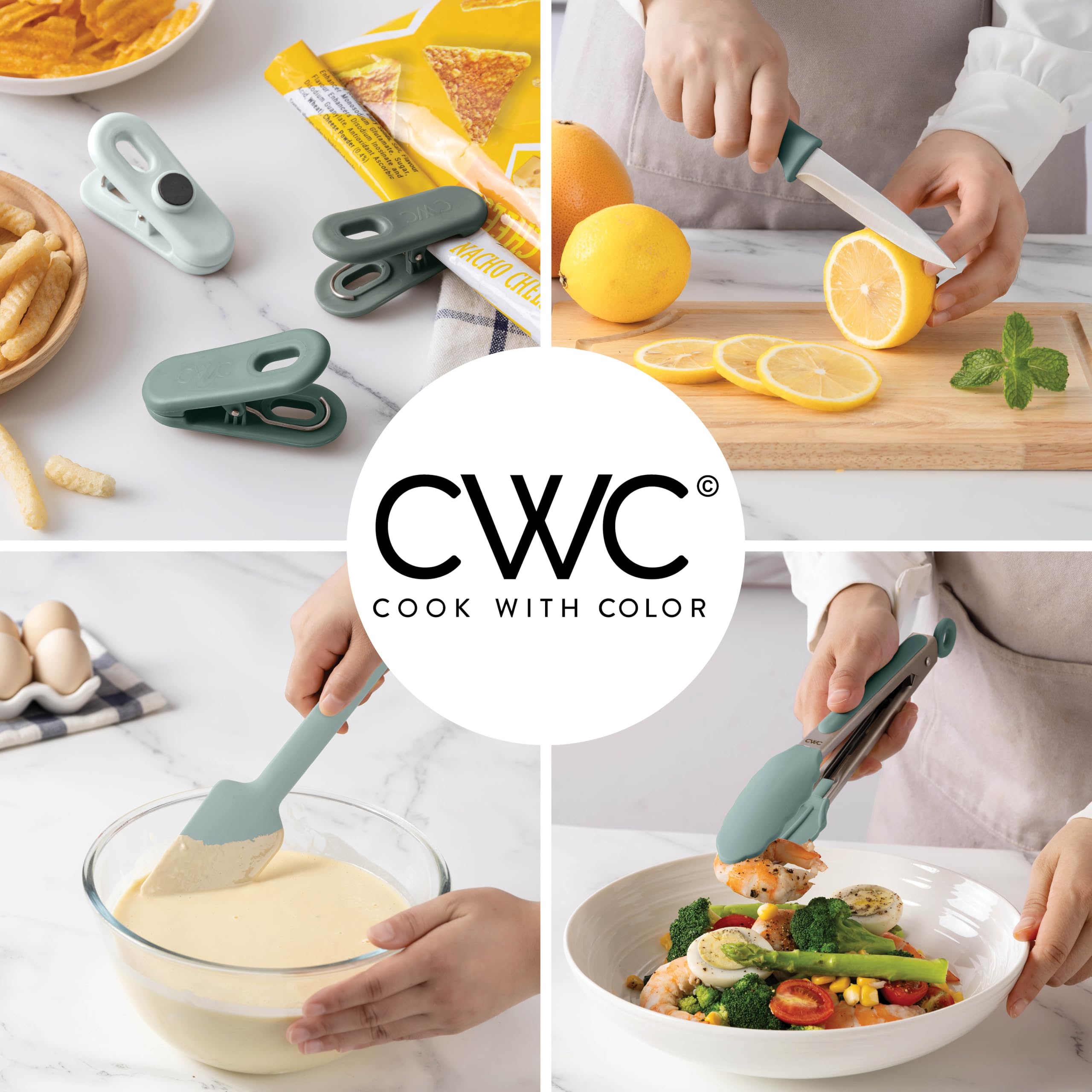 Foto 4 pulgar | Juego De Utensilios De Cocina Cook With Color Bamboo, 18 Piezas Con Organizador - Venta Internacional.