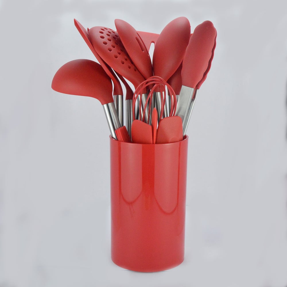 Foto 3 pulgar | Juego De 14 Utensilios De Cocina De Silicona Antiadherentes Y Vaso De Almacenamiento - Venta Internacional.