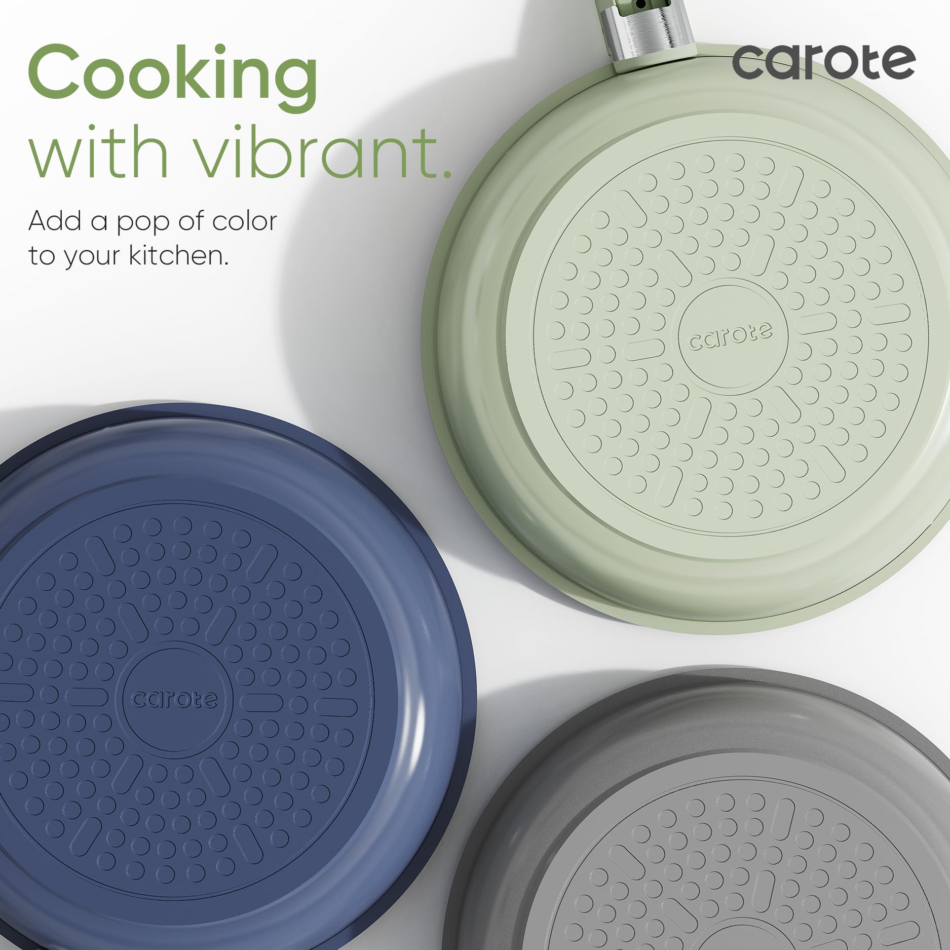 Foto 4 | Juego De Utensilios De Cocina Carote, Cerámica, Antiadherente, 25 Piezas, Color Verde Inducción - Venta Internacional.