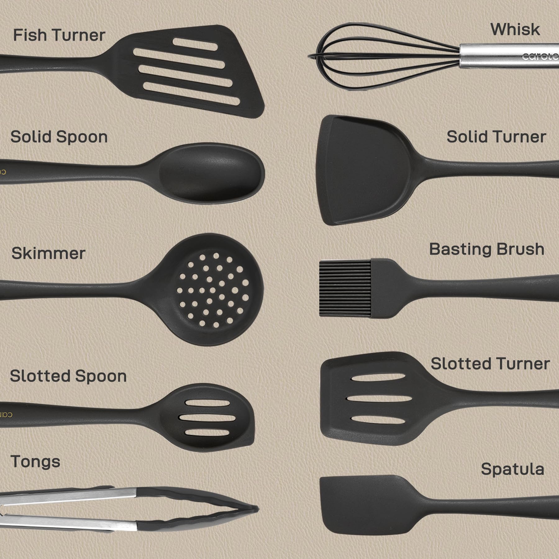 Foto 3 pulgar | Juego De Utensilios De Cocina Carote De Silicona Resistente Al Calor, 10 Piezas - Venta Internacional.