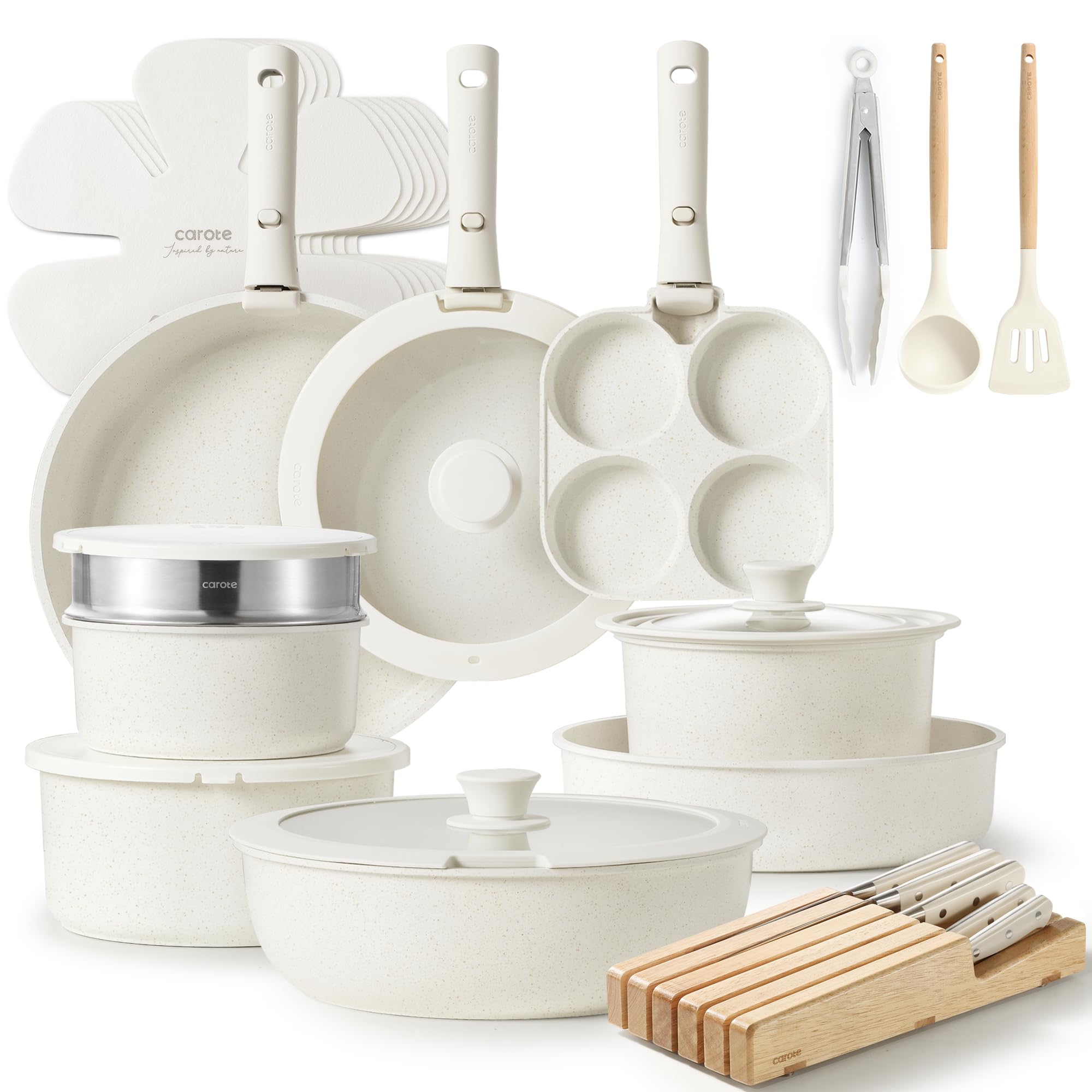 Foto 1 | Juego De Utensilios De Cocina Carote, 33 Piezas, Antiadherentes Con Mango Extraíble - Venta Internacional.