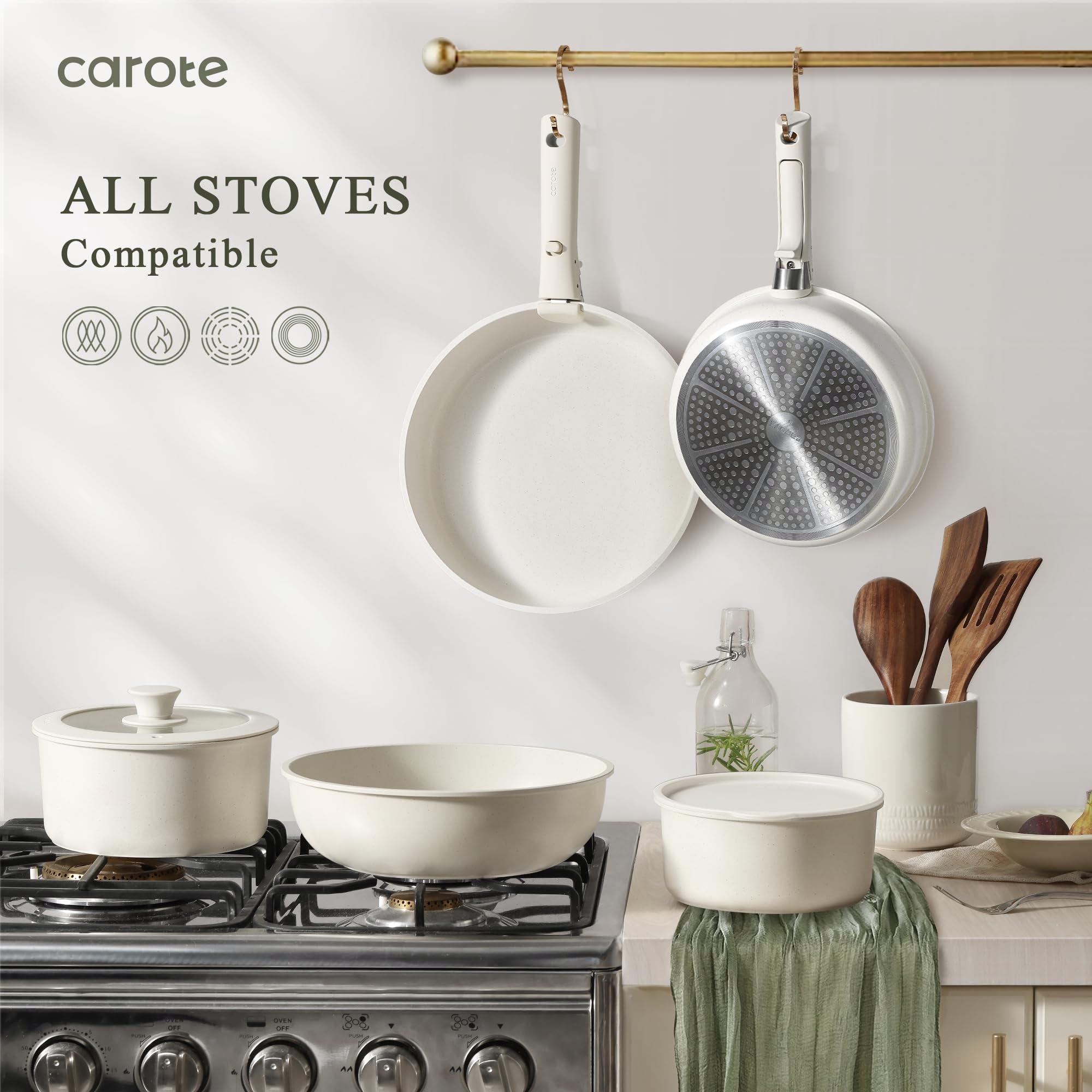 Foto 5 | Juego De Utensilios De Cocina Carote, 33 Piezas, Antiadherentes Con Mango Extraíble - Venta Internacional.