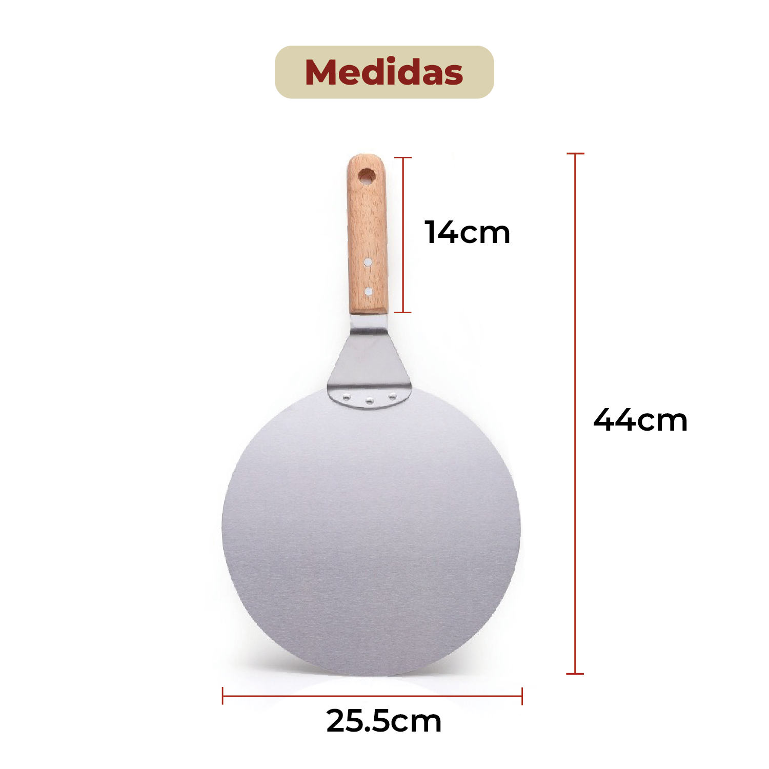 Foto 4 pulgar | Espátula Redonda de Acero Inoxidable para Pizza