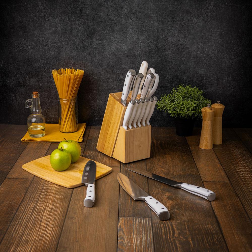 Foto 4 | Set De Cuchillos Blancos De Acero Inoxidable Vasconia 15 Pzas