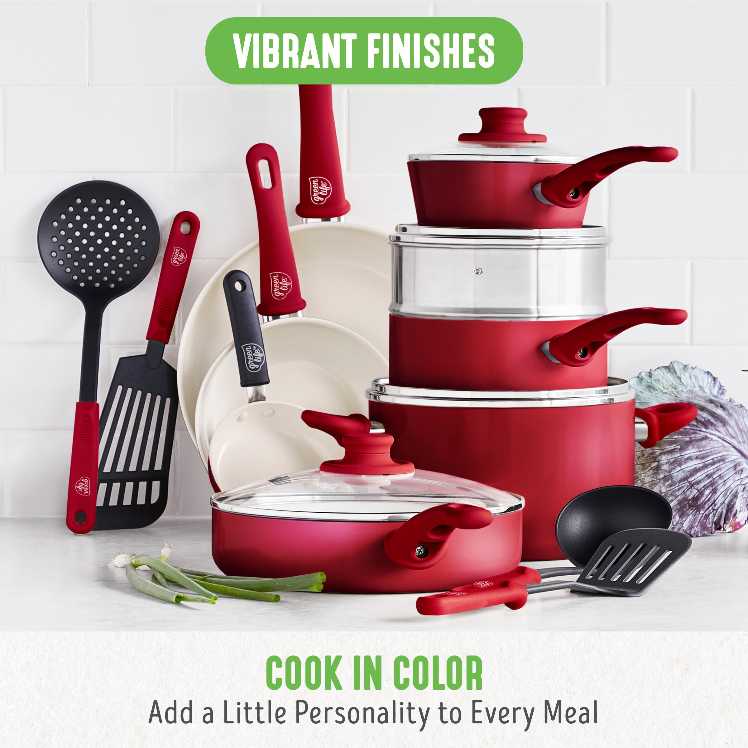 Foto 5 | Juego De Utensilios De Cocina Greenlife Soft Grip, 16 Piezas, Cerámica No Tóxica - Venta Internacional.