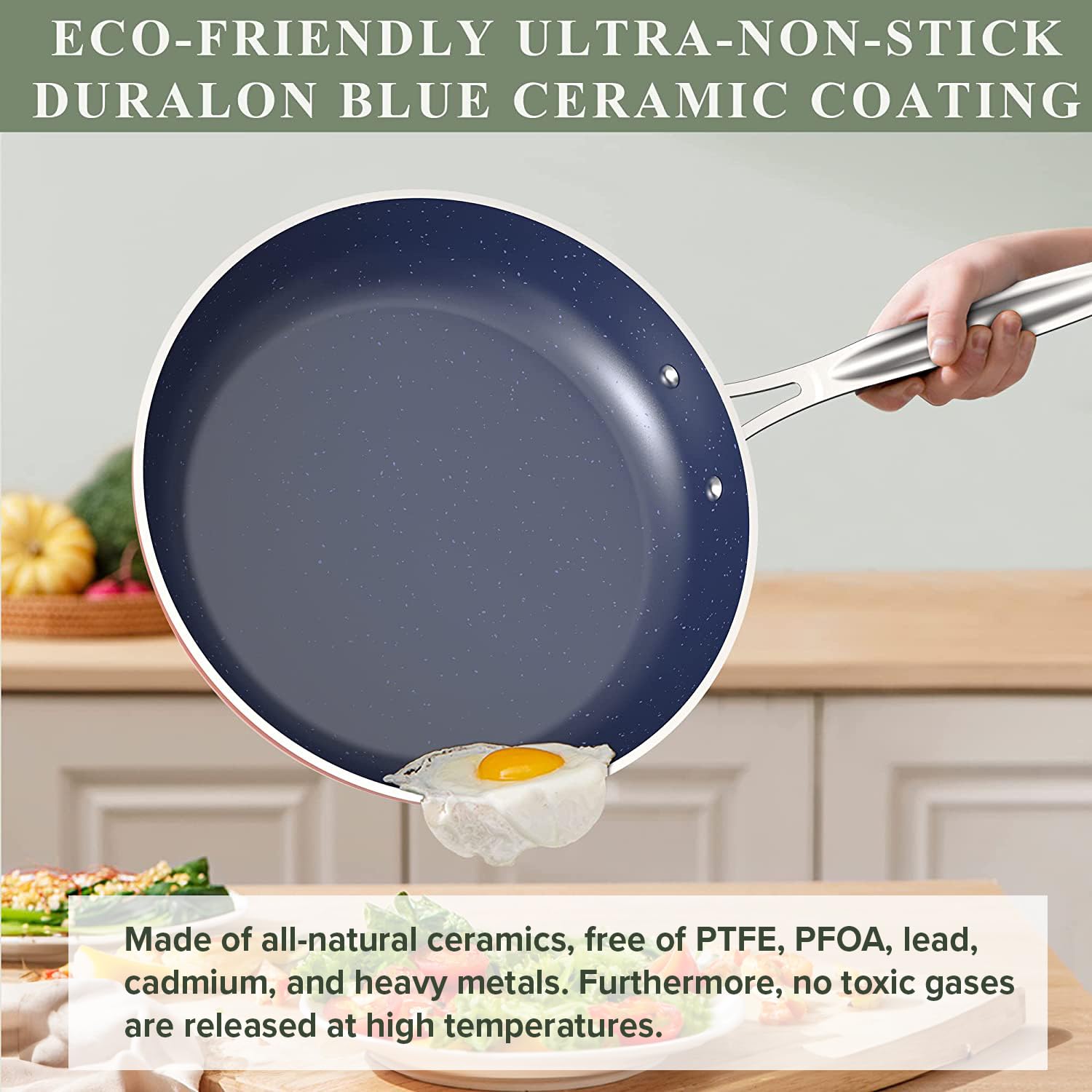 Foto 8 pulgar | Juego De Utensilios De Cocina Nuwave Healthy Duralon Blue Ceramic, 9 Piezas - Venta Internacional.