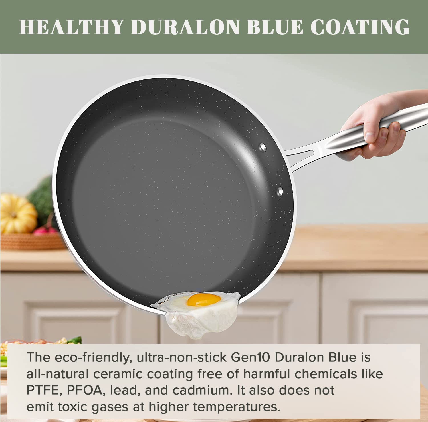 Foto 8 pulgar | Juego De Utensilios De Cocina Nuwave Healthy Duralon Blue Ceramic, 9 Piezas - Venta Internacional.
