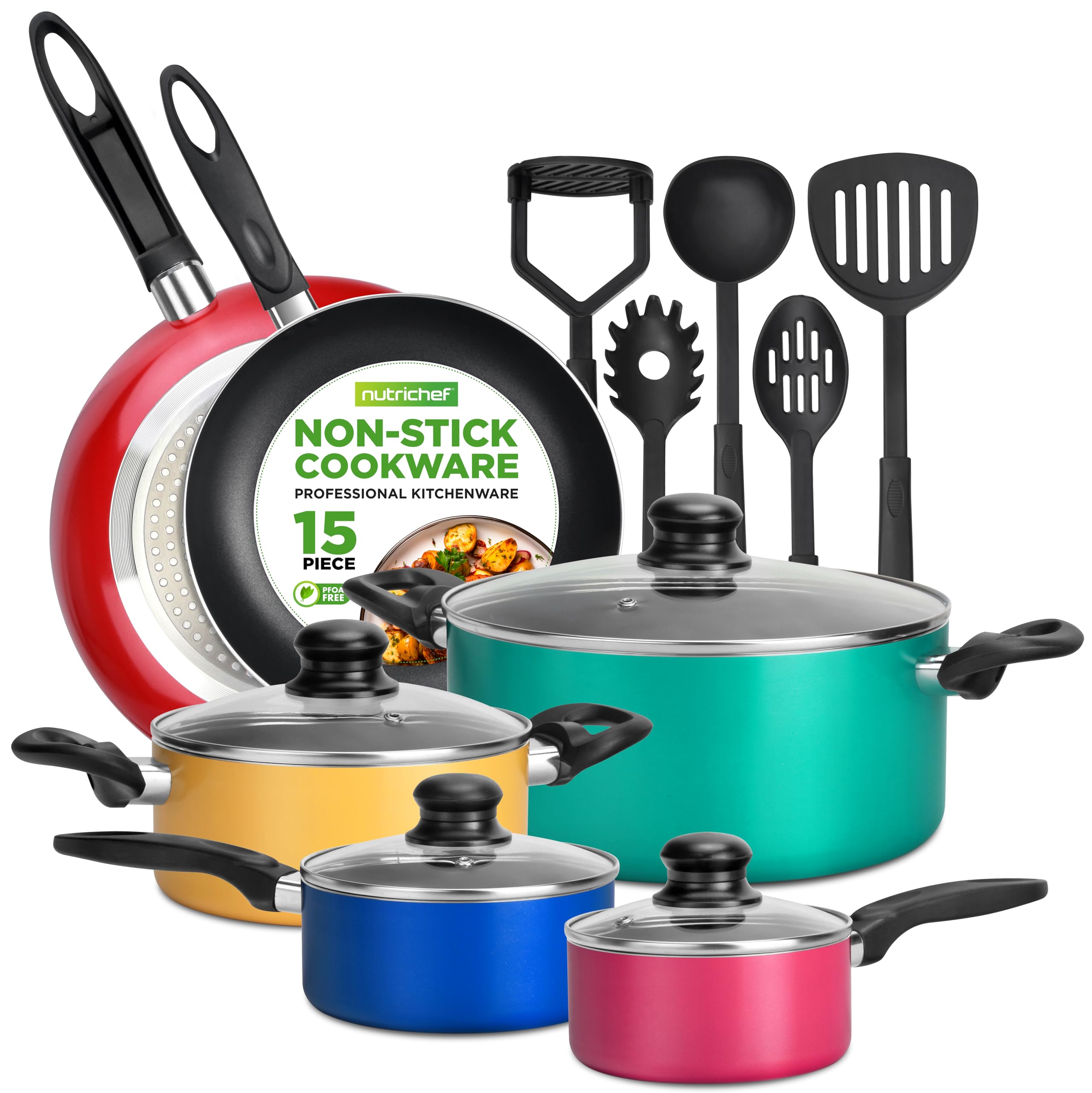 Foto 2 pulgar | Juego De Utensilios De Cocina Nutrichef De 15 Piezas Antiadherentes Sin Pfoa/pfos - Venta Internacional.