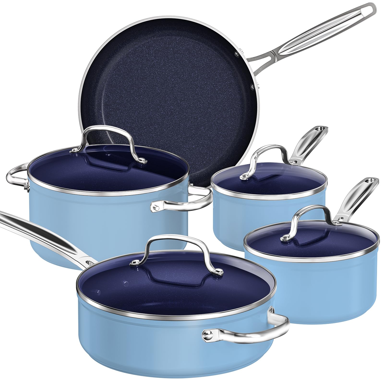 Foto 2 pulgar | Juego De Utensilios De Cocina Nuwave Healthy Duralon Blue Ceramic, 9 Piezas - Venta Internacional.
