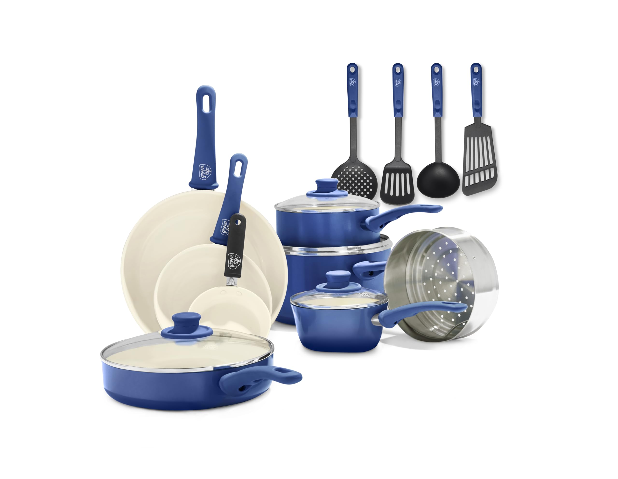 Foto 1 | Juego De Utensilios De Cocina Greenlife Soft Grip, 16 Piezas, Cerámica No Tóxica - Venta Internacional.