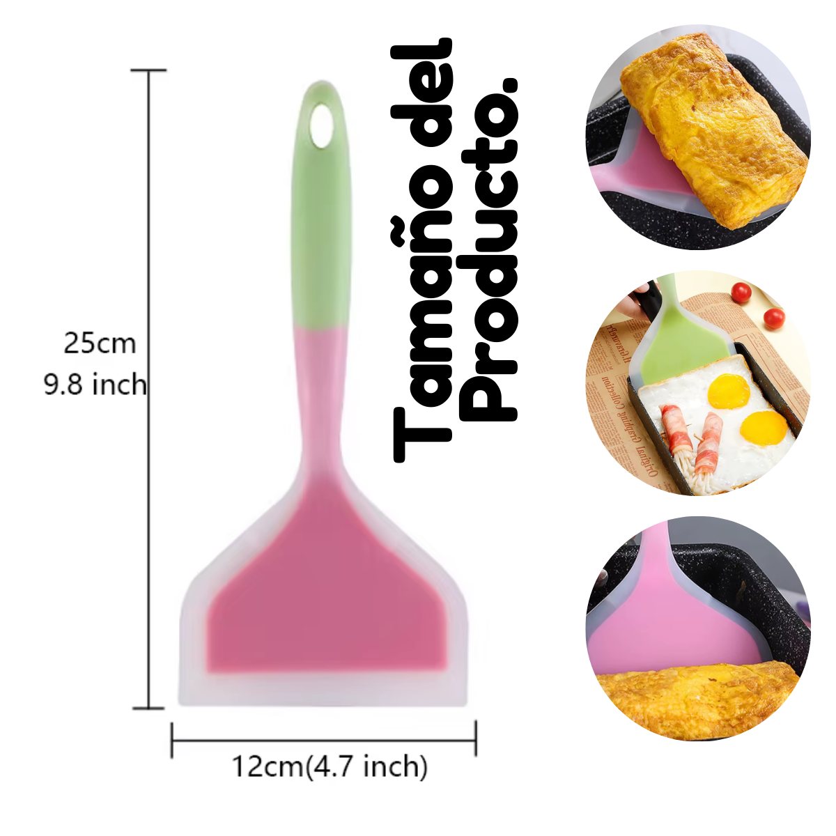 Foto 4 pulgar | Espátula Ancha de Silicón para Cocina 3 Piezas