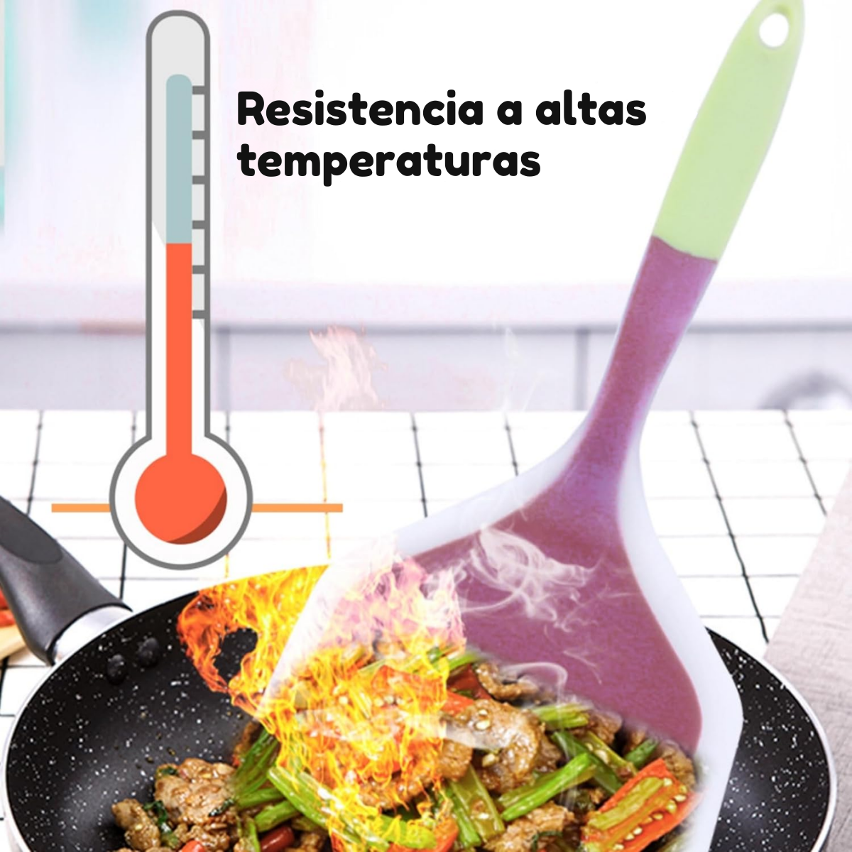 Foto 7 pulgar | Espátula Ancha de Silicón para Cocina 3 Piezas
