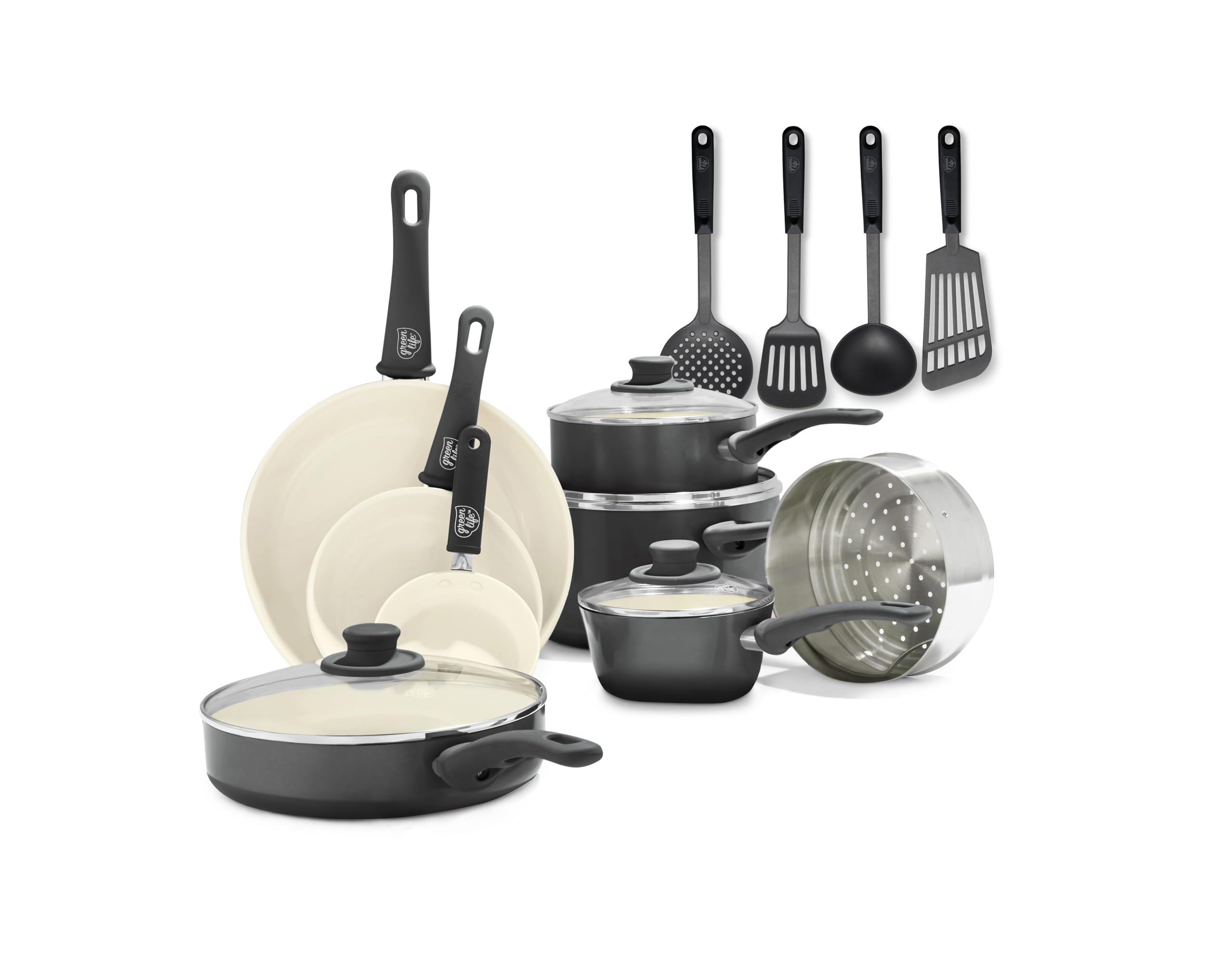 Juego de Utensilios de Cocina Greenlife Soft Grip 16 Piezas- Venta Internacional