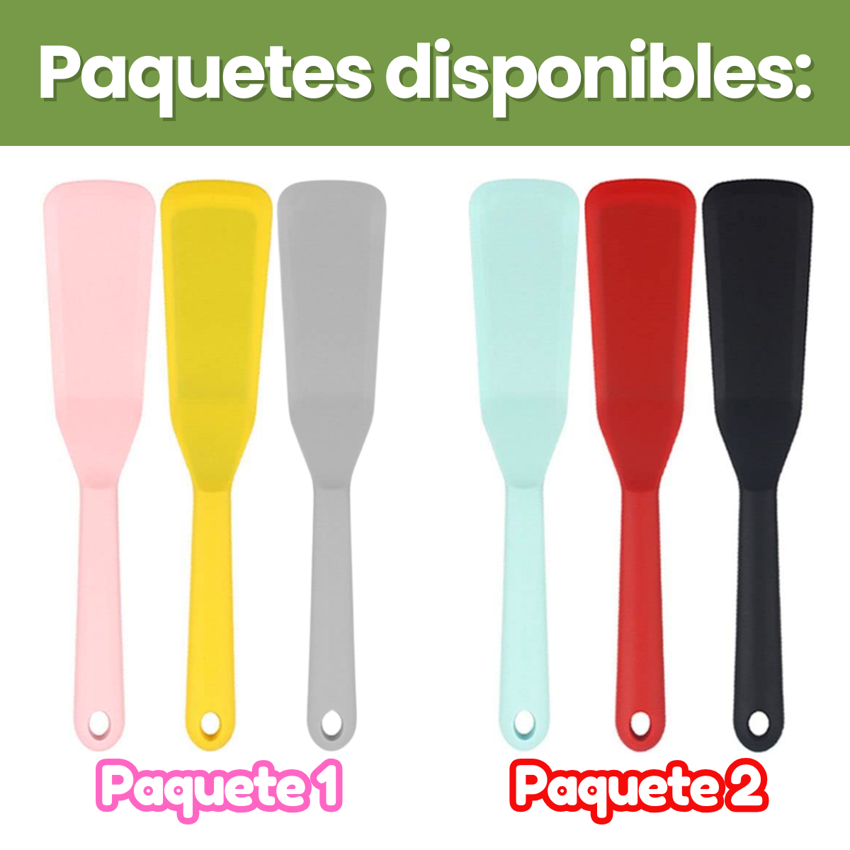 Foto 3 pulgar | 3 Piezas Palas Silicona Antiadherente Cocina Herramientas