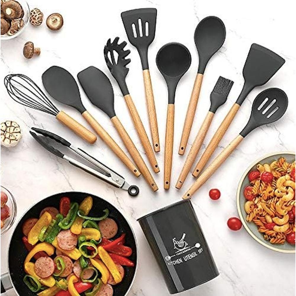 Foto 7 | Utensilios Okaeri Silicona Madera Set Cocina