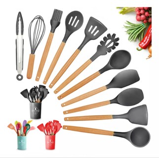 Foto 1 | Utensilios De Silicona Xtellar 12pz Espátulas Para Cocina Color Negro