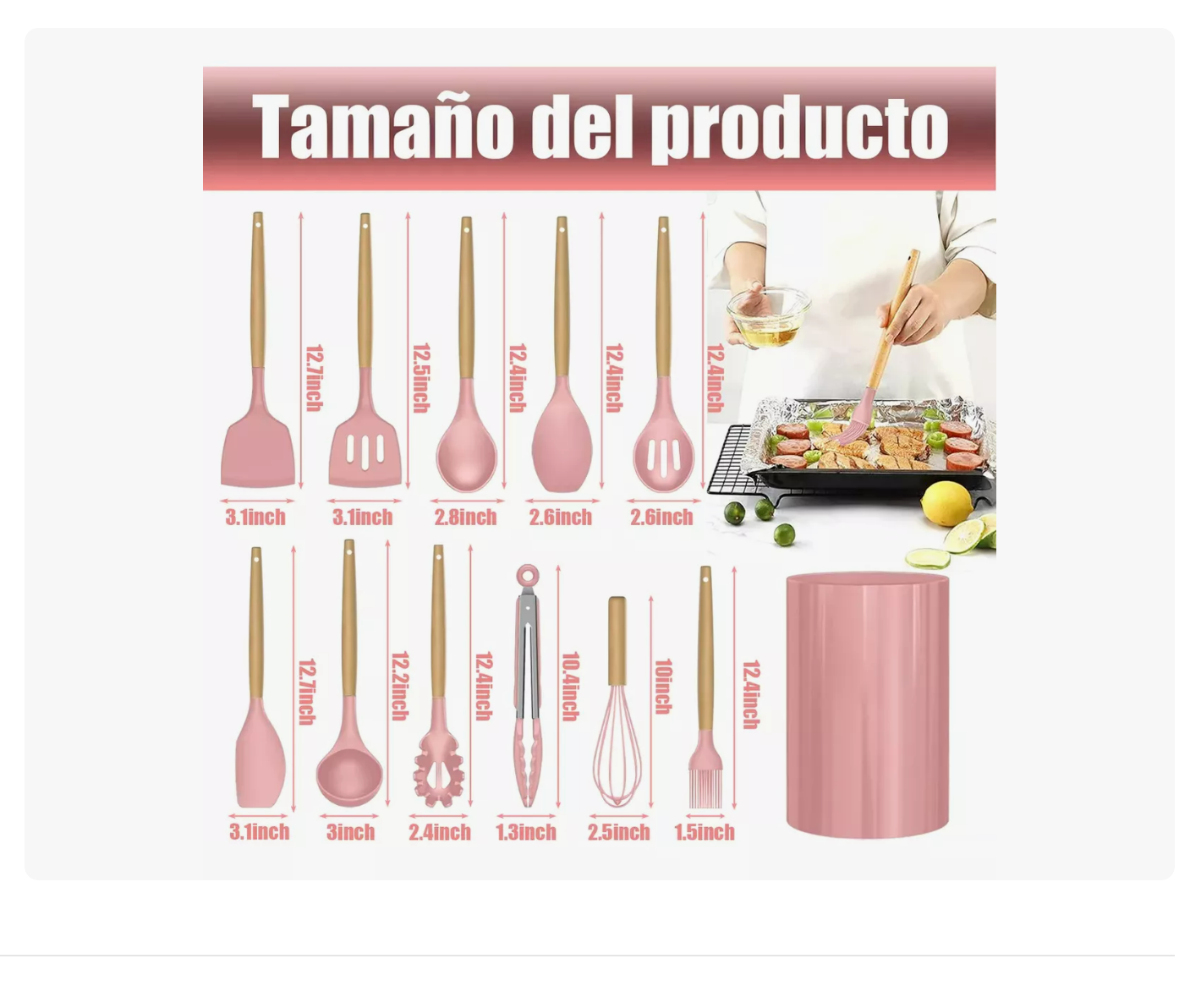 Foto 4 pulgar | Utensilios Silicona De Cocina Espatulas Brochas Teker 12 Set Xtellar
