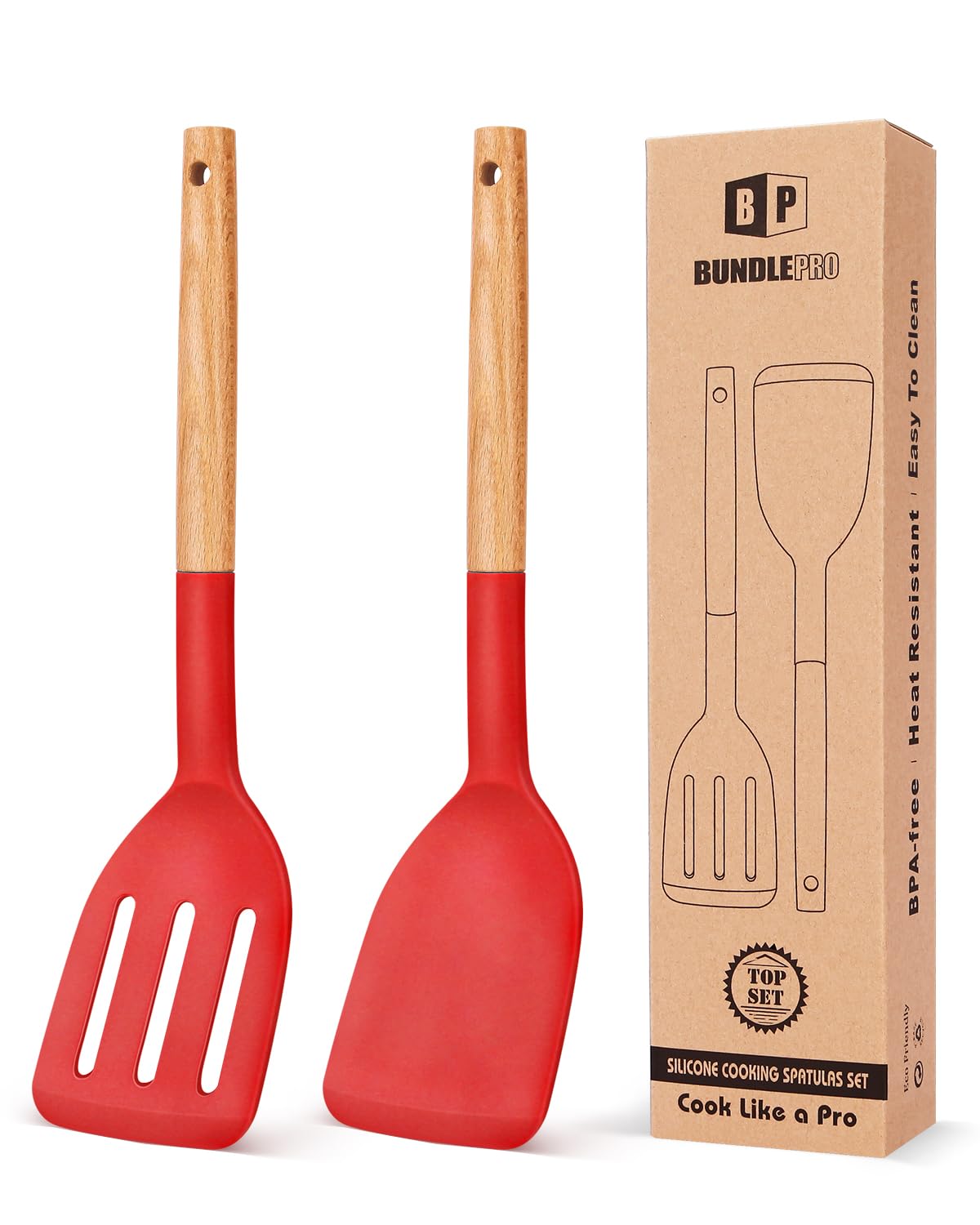 Foto 1 | Espátula De Cocina Bundlepro De Silicona Resistente Al Calor, Juego De 2 - Venta Internacional.