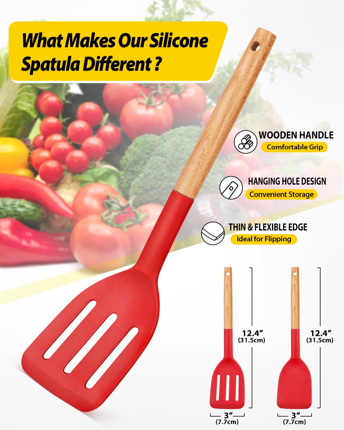 Foto 2 | Espátula De Cocina Bundlepro De Silicona Resistente Al Calor, Juego De 2 - Venta Internacional.