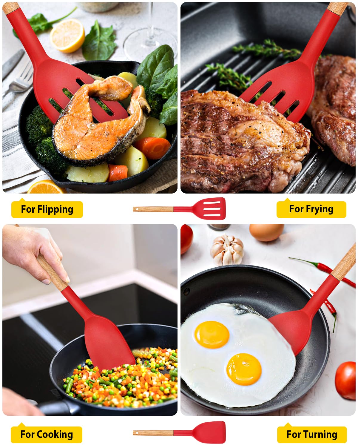 Foto 3 | Espátula De Cocina Bundlepro De Silicona Resistente Al Calor, Juego De 2 - Venta Internacional.