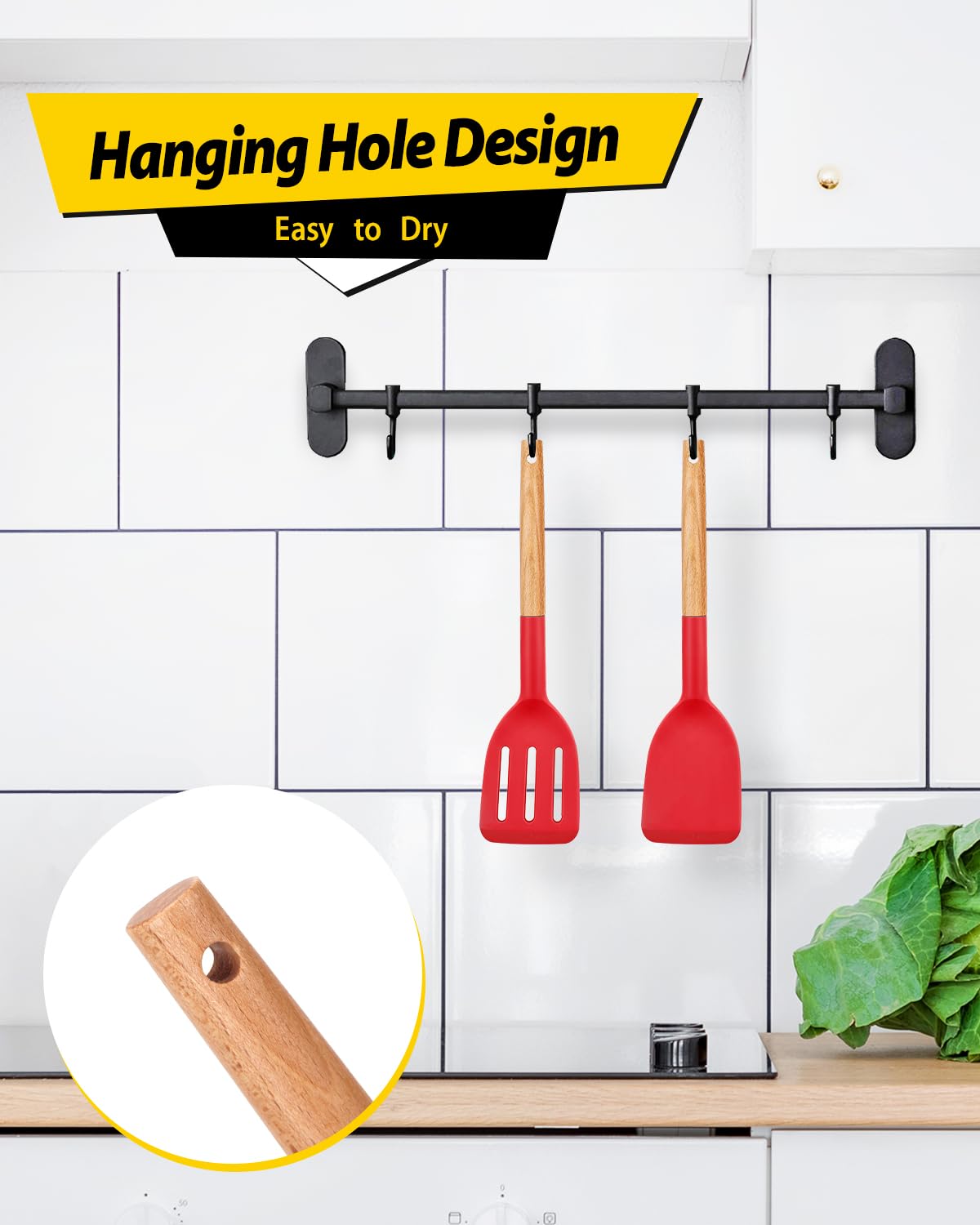 Foto 7 pulgar | Espátula De Cocina Bundlepro De Silicona Resistente Al Calor, Juego De 2 - Venta Internacional.