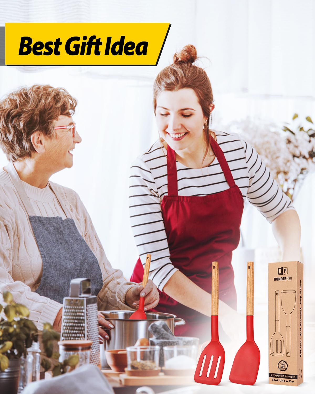 Foto 7 | Espátula De Cocina Bundlepro De Silicona Resistente Al Calor, Juego De 2 - Venta Internacional.