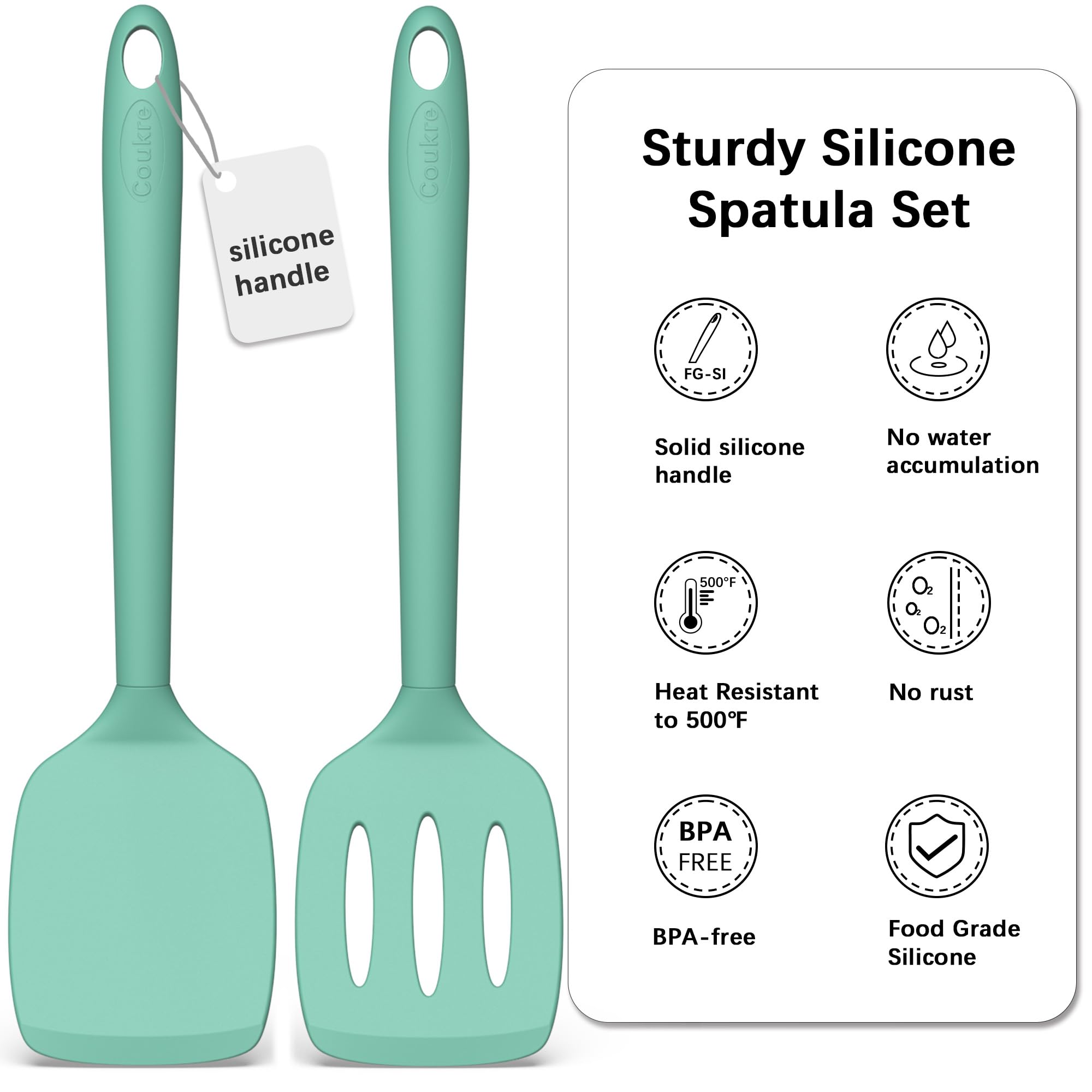 Foto 3 pulgar | Juego De Espátulas De Silicona Coukre, Altamente Resistentes Al Calor, Sin Bpa, 2 Unidades - Venta Internacional.