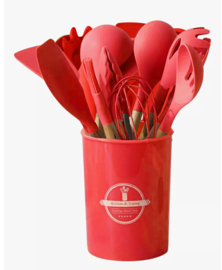 Foto 1 | Xtellar  Utensilios De Cocina Para Reposteria Kit De 12 Piezas De Silicona Color Rojo