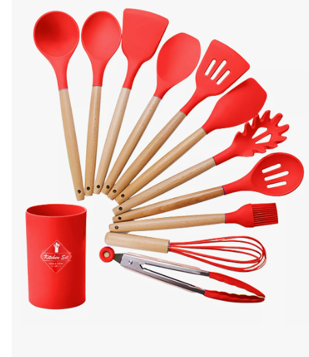 Foto 3 | Xtellar  Utensilios De Cocina Para Reposteria Kit De 12 Piezas De Silicona Color Rojo