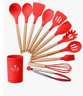 Foto 3 | Xtellar Utensilios De Cocina Para Reposteria Kit De 12 Piezas De Silicona Color Rojo