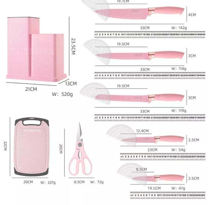 Foto 6 pulgar | Juego De Utensilios Xtellar Cocina De Silicona & Cuchillos 19 Piezasmodelo Rosa