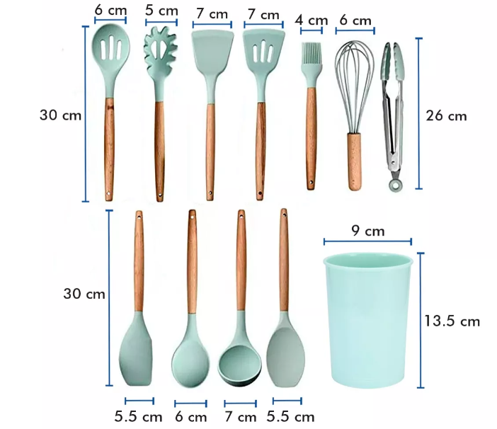 Foto 2 | Kit 12 Utensilios Xtellar Cocina Reposteria Durables Uso Profesional Color Agua