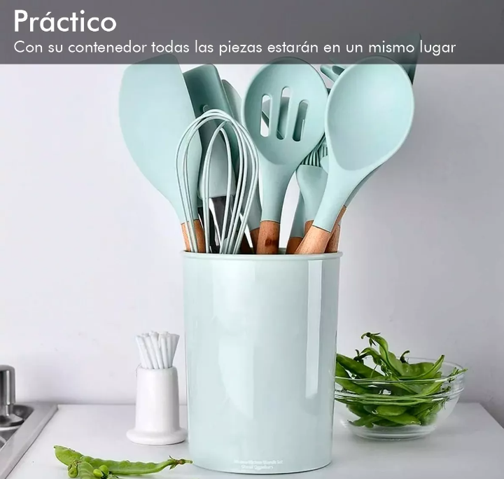 Foto 3 | Kit 12 Utensilios Xtellar Cocina Reposteria Durables Uso Profesional Color Agua