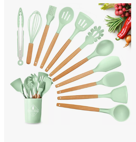 Foto 1 | Utensilios Xtellar Silicona 12 Set Cocina Espatulas Reposteria Teker Color Verde