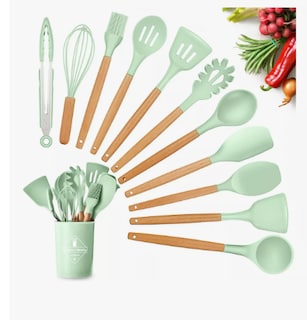 Foto 1 | Utensilios Xtellar Silicona 12 Set Cocina Espatulas Reposteria Teker Color Verde