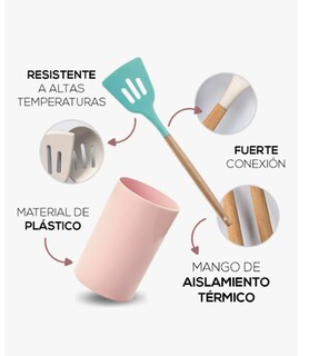 Foto 4 | Utensilios De Cocina Para Reposteria Kit De 12 Piezas De Silicona Uso Profesional Xtellar Color Rosa