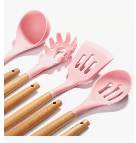 Foto 5 | Utensilios De Cocina Para Reposteria Kit De 12 Piezas De Silicona Uso Profesional Xtellar Color Rosa