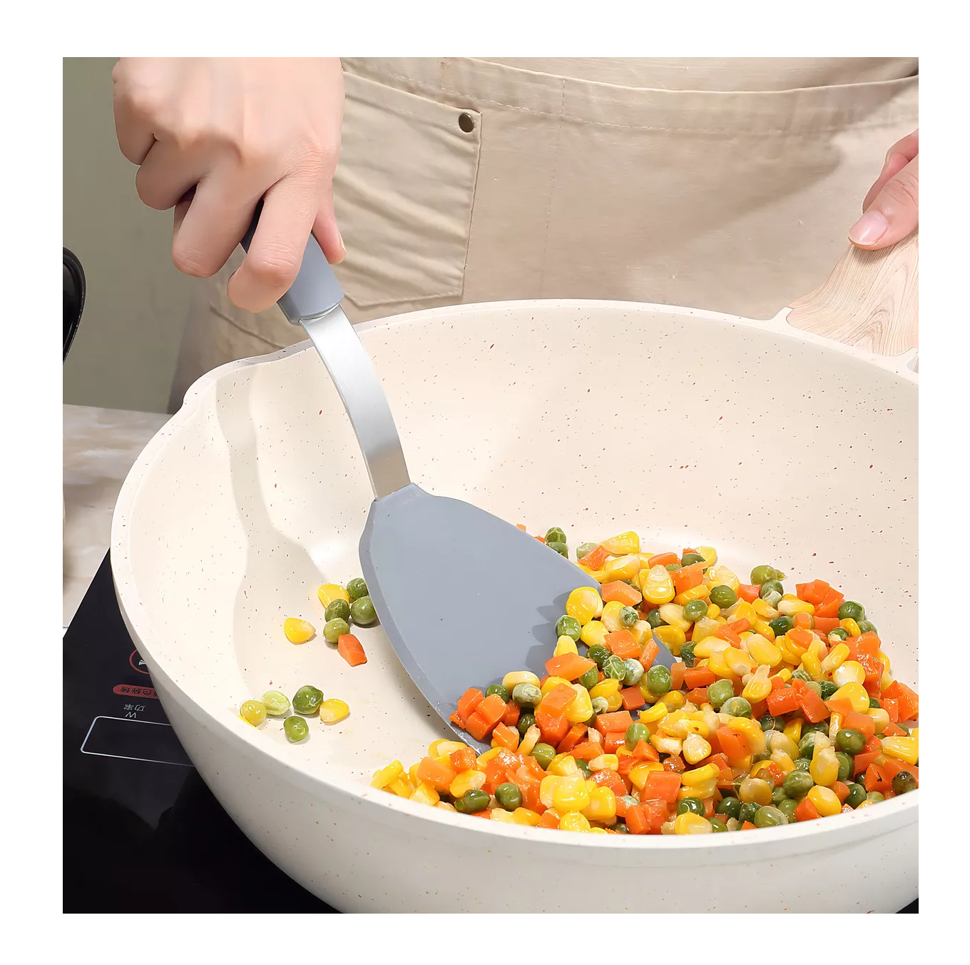 Foto 3 | 3 Espátulas De Cocina Resistentes Al Calor Para Utensilios Gris Claro