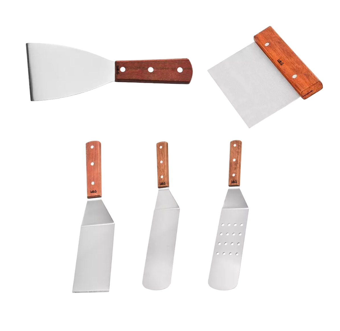 Foto 1 | Espatula Volteadora De Cocina Plancha Acero Inoxidable 5 Pzs