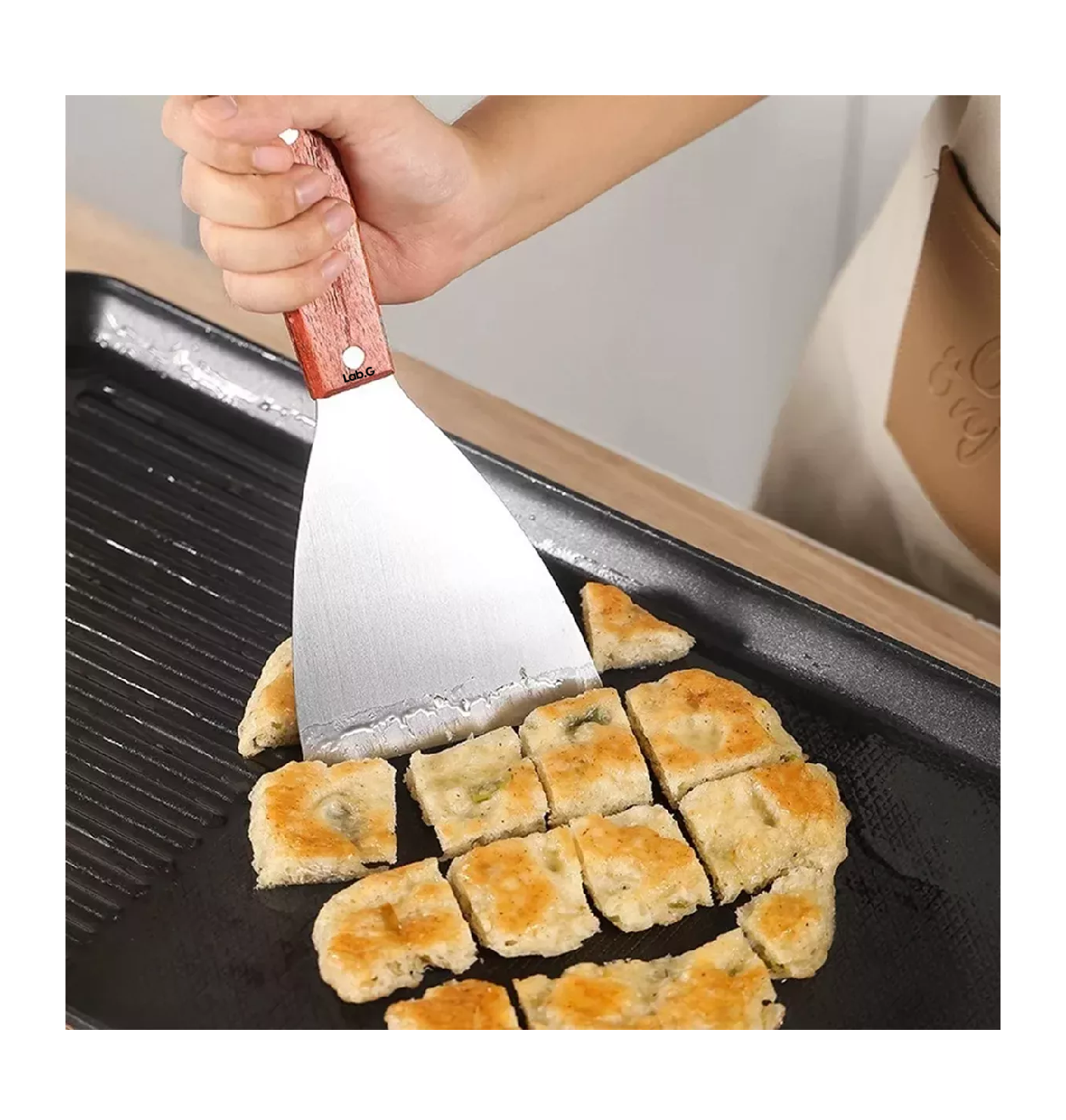 Foto 4 pulgar | Espatula Volteadora De Cocina Plancha Acero Inoxidable 5 Pzs