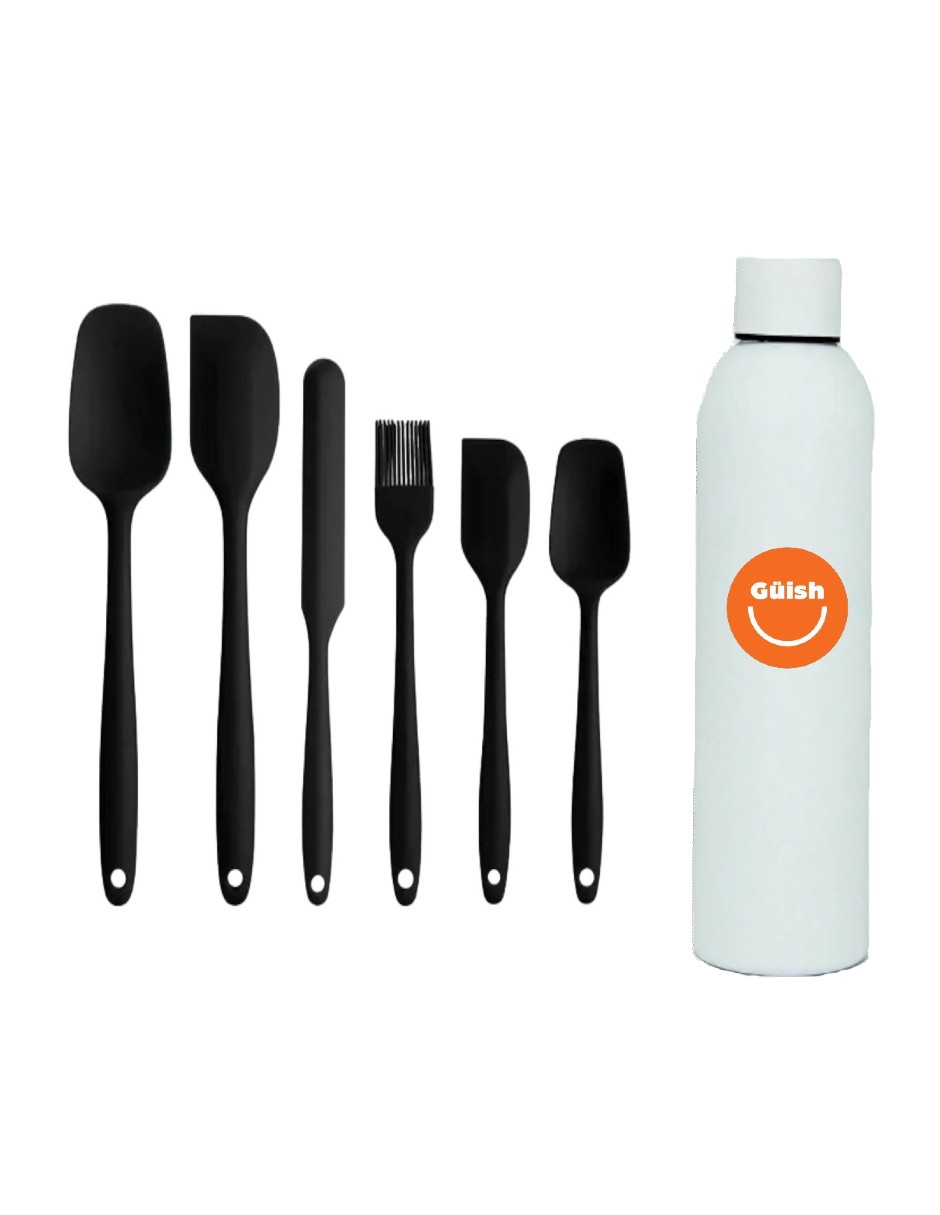 Set  6 Utensilios Silicona + Termo Güish Gratis