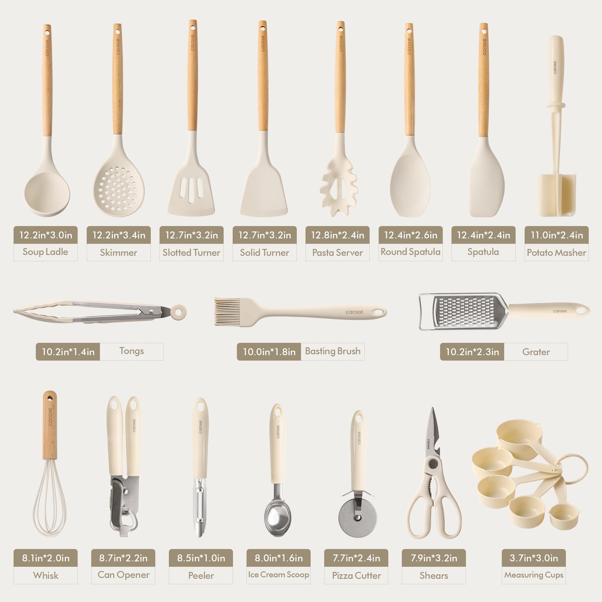 Foto 3 pulgar | Juego De Utensilios De Cocina Carote 22 Piezas De Silicona Resistentes Al Calor - Venta Internacional.