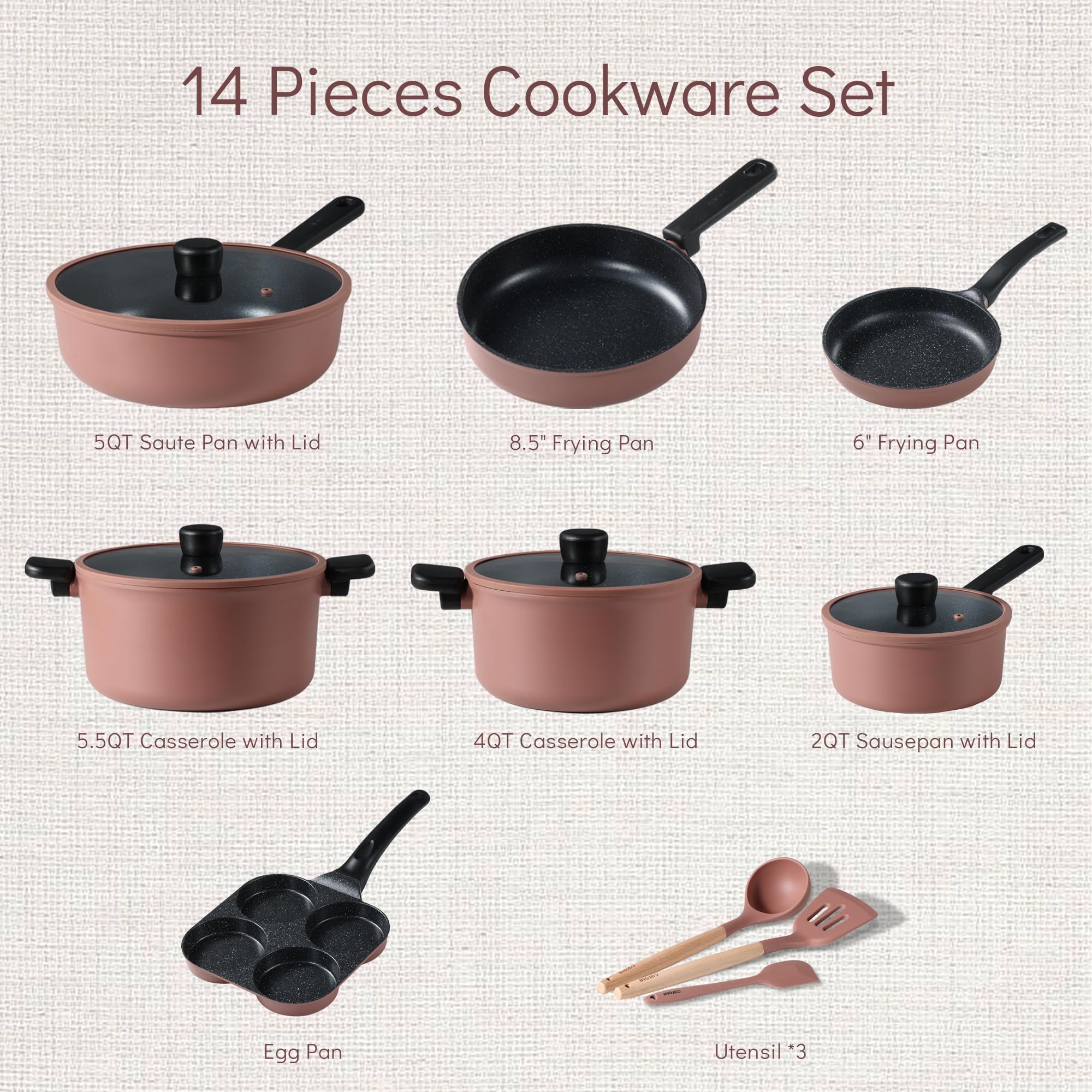 Foto 3 pulgar | Juego De Utensilios De Cocina Carote Antiadherentes De 14 Piezas Con Herramientas De Silicona - Venta Internacional.
